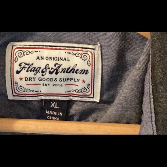 Flag & Anthem Shirt Mens XL Western Snap Button Long Sleeve Casual - Picture 4 of 12